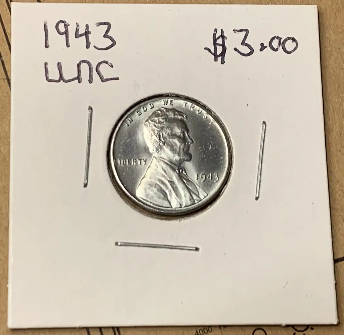 For-Sale:-1943--P-Steel-Wheat-Cent-Uncirculated
